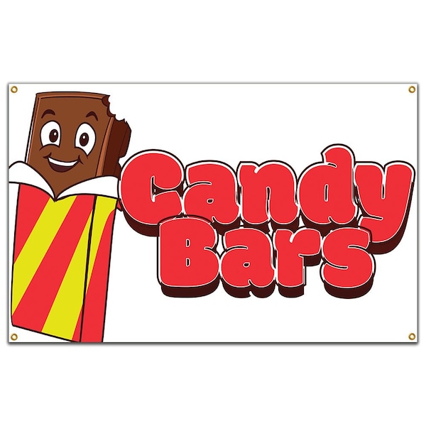 Candy Bars Banner Heavy Duty 13 Oz Vinyl with Grommets Single Sided